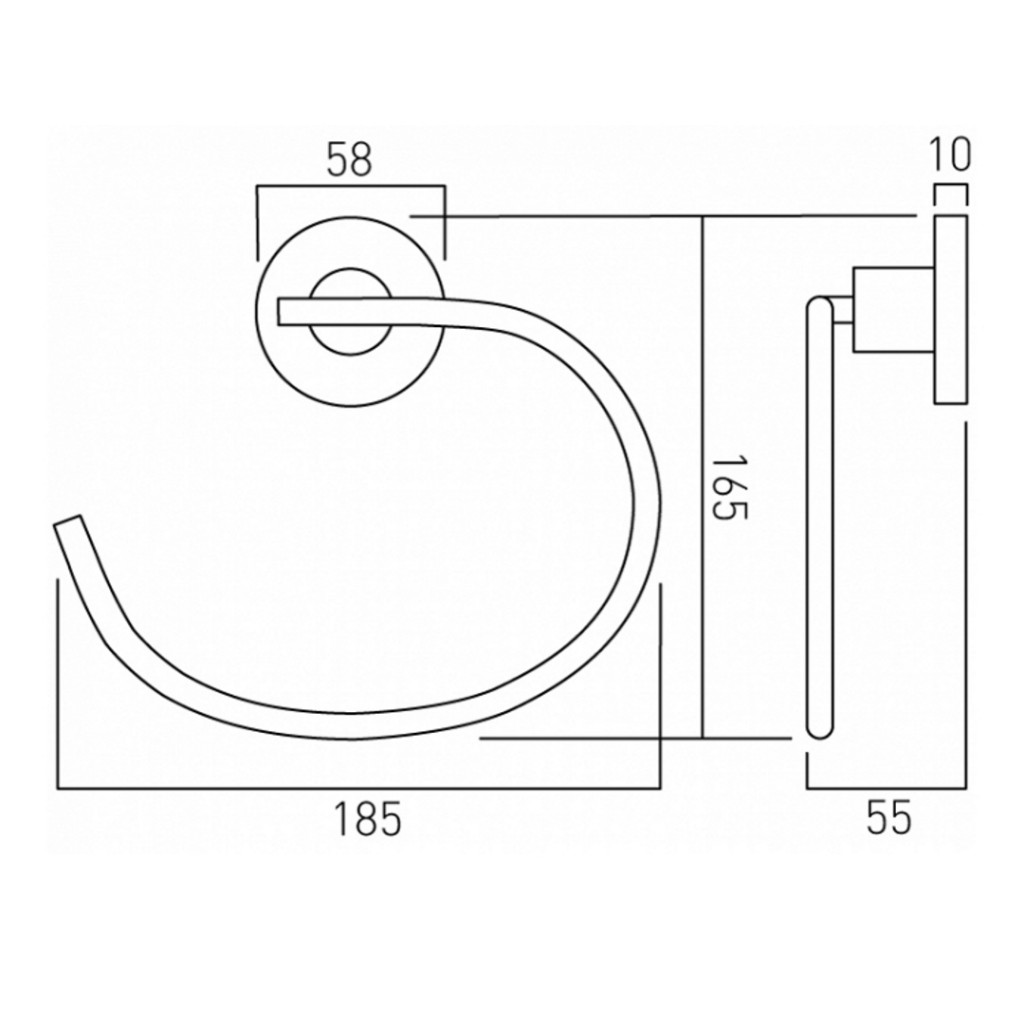 Vado Elements Towel Ring Wall Mounted ELE-181-C/P