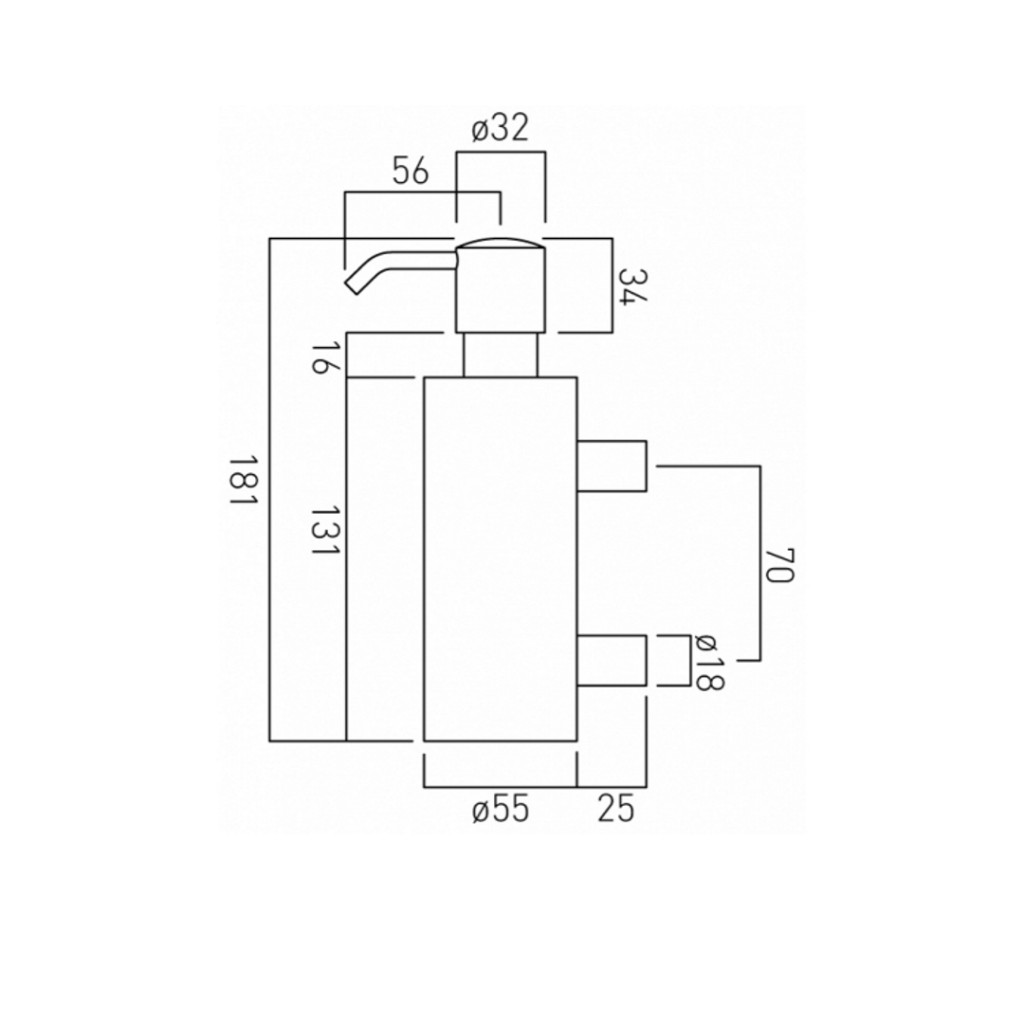 Vado Elements Soap Dispenser Wall Mounted ELE-182B-C/P