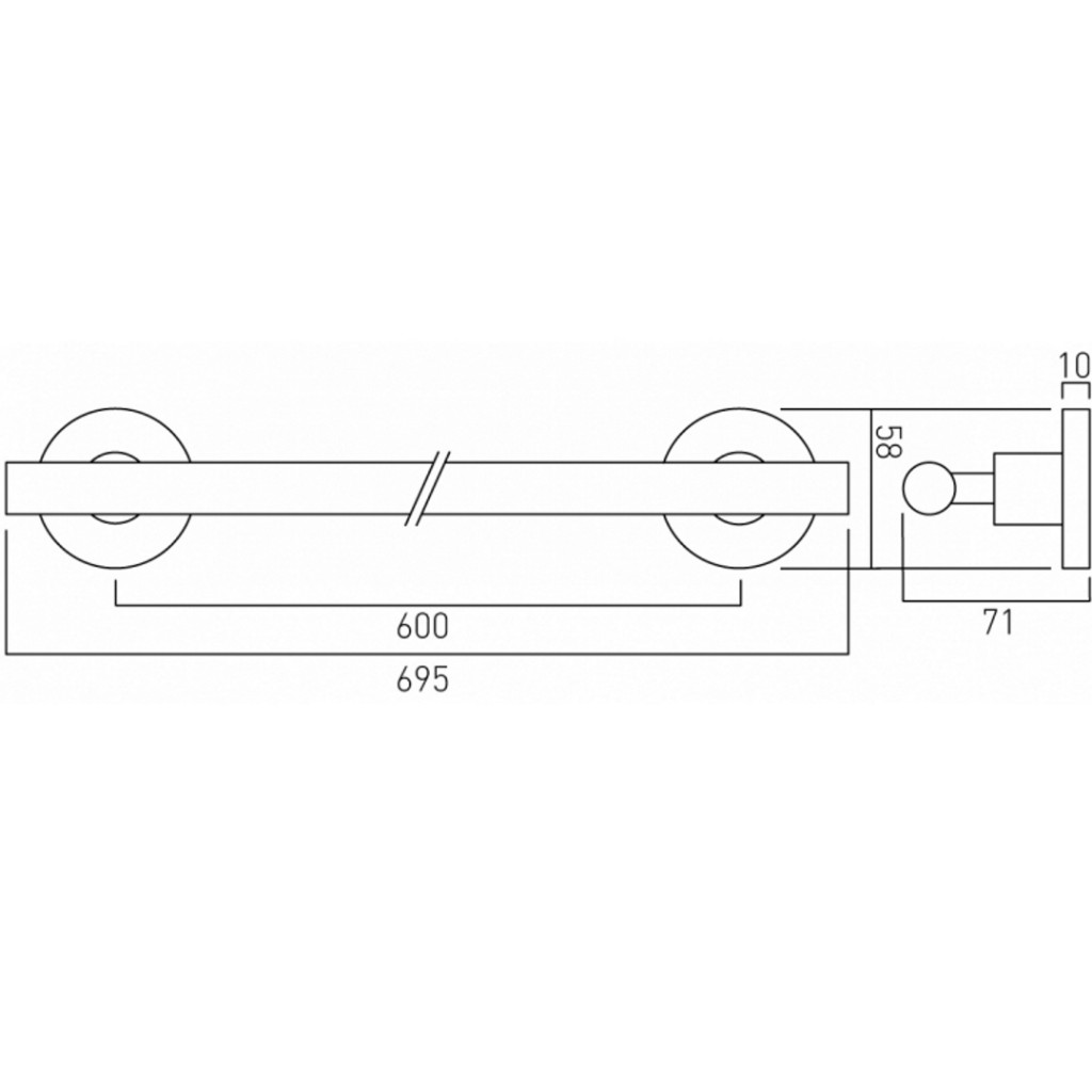 Vado Elements Towel Rail 695mm Wall Mounted ELE-184-C/P