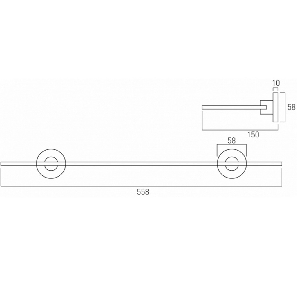 Vado Elements Frosted Glass Shelf 558mm Wall Mounted ELE-185-C/P