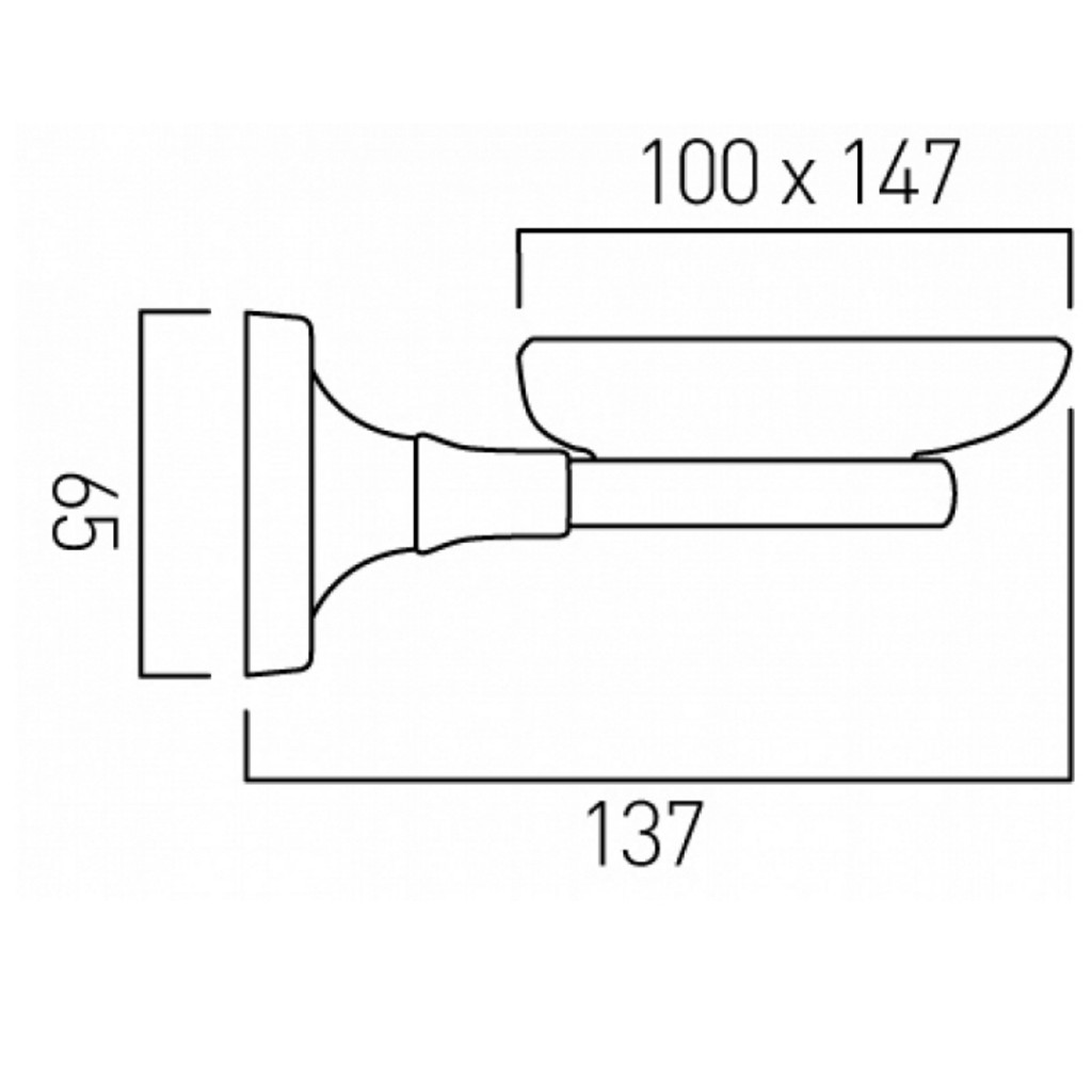 Vado Tournament Ceramic Soap Dish with Holder Wall Mounted AX-TOU-182A-CP