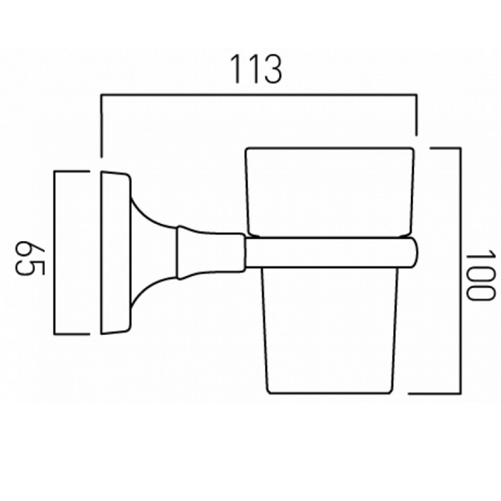 Vado Tournament Ceramic Tumbler and Holder Wall Mounted AX-TOU-183A-CP