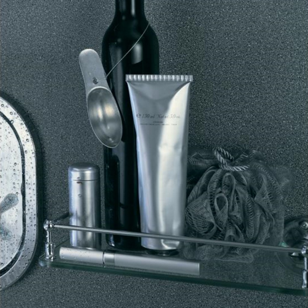 Vado Tournament Clear Glass Galley Shelf 510mm Wall Mounted TOU-185A-CP