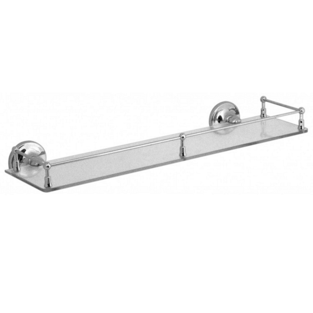 Vado Tournament Clear Glass Galley Shelf 510mm Wall Mounted TOU-185A-CP