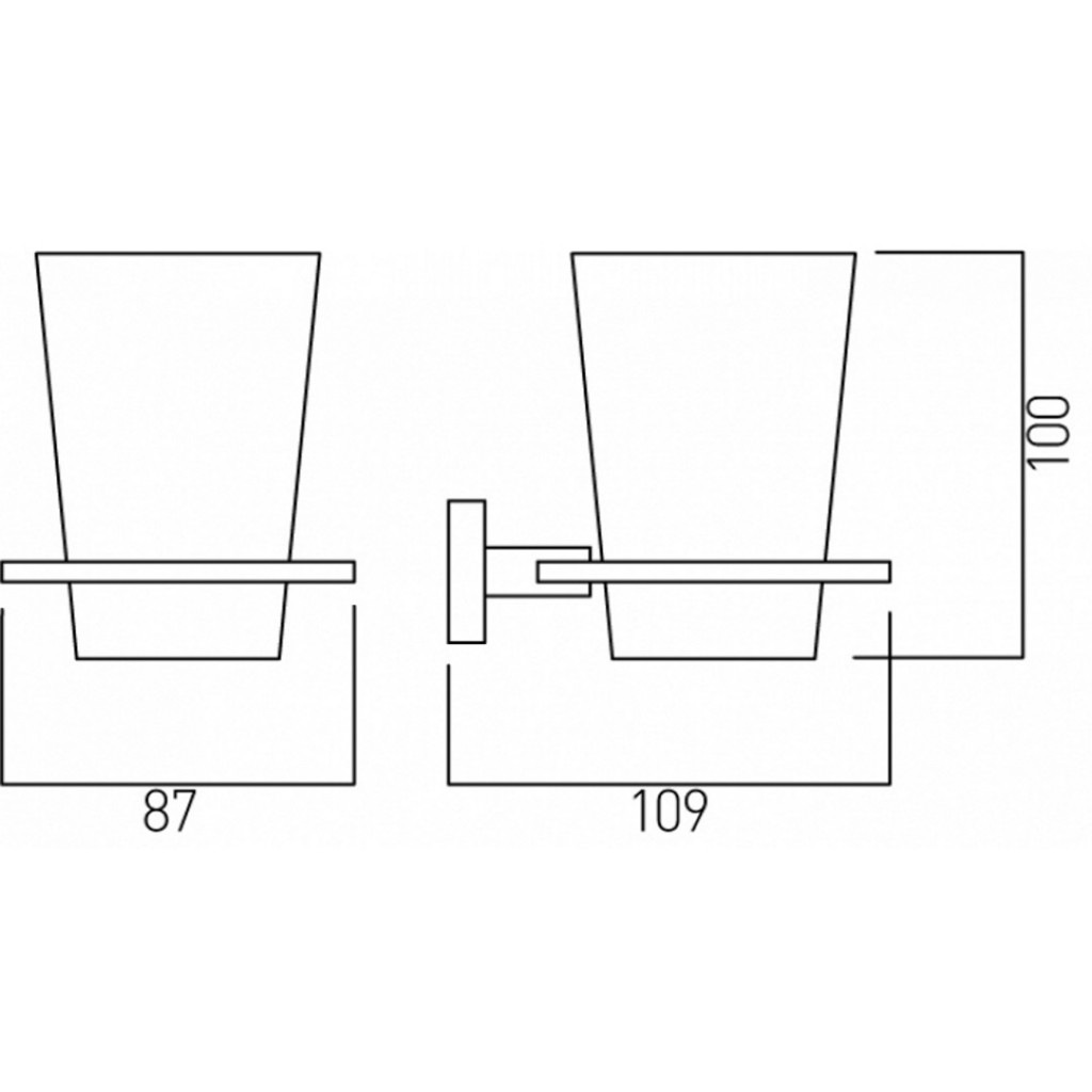 Vado Level Frosted Glass Tumbler & Holder LEV-183-C/P
