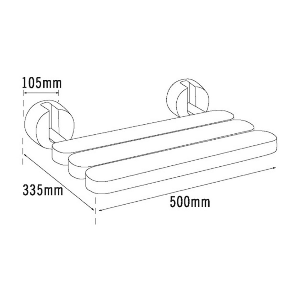 Tre Mercati Premium Wooden Folding Shower Seat 60470