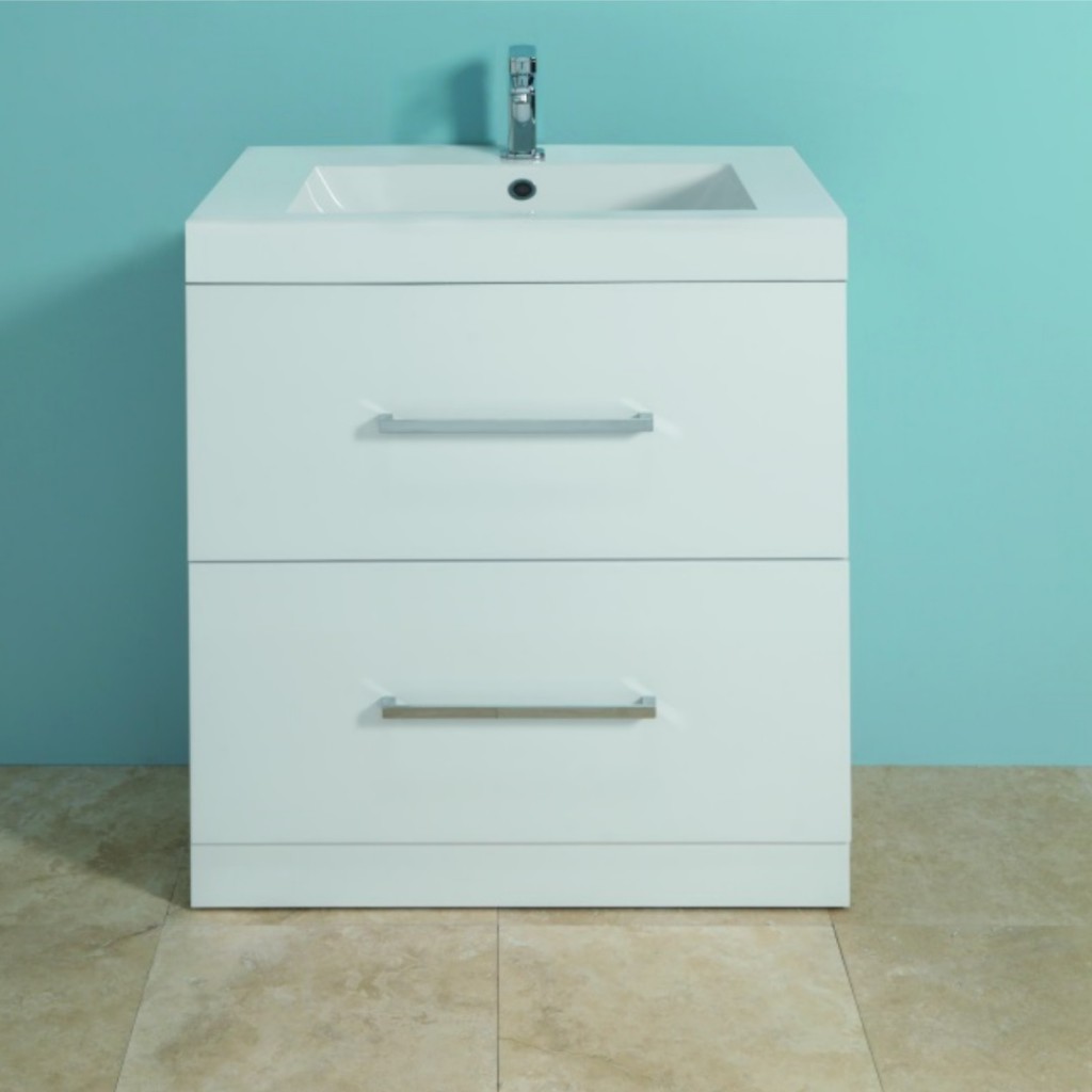 Mere Bathrooms Jenta 80cm Wash Basin and Base unit with Drawers Baker