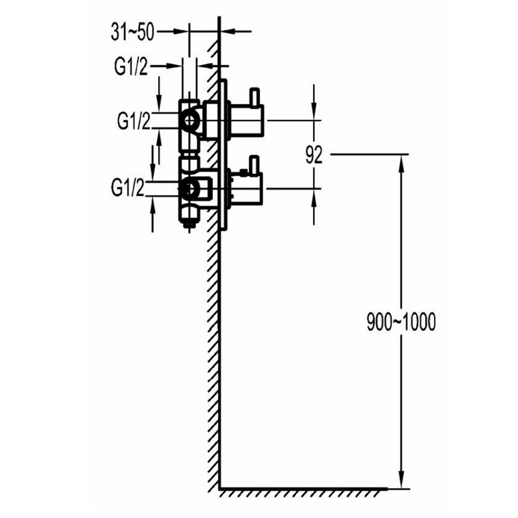 Siadaw Le Grande Concealed 3 Way Thermostatic Shower 100583