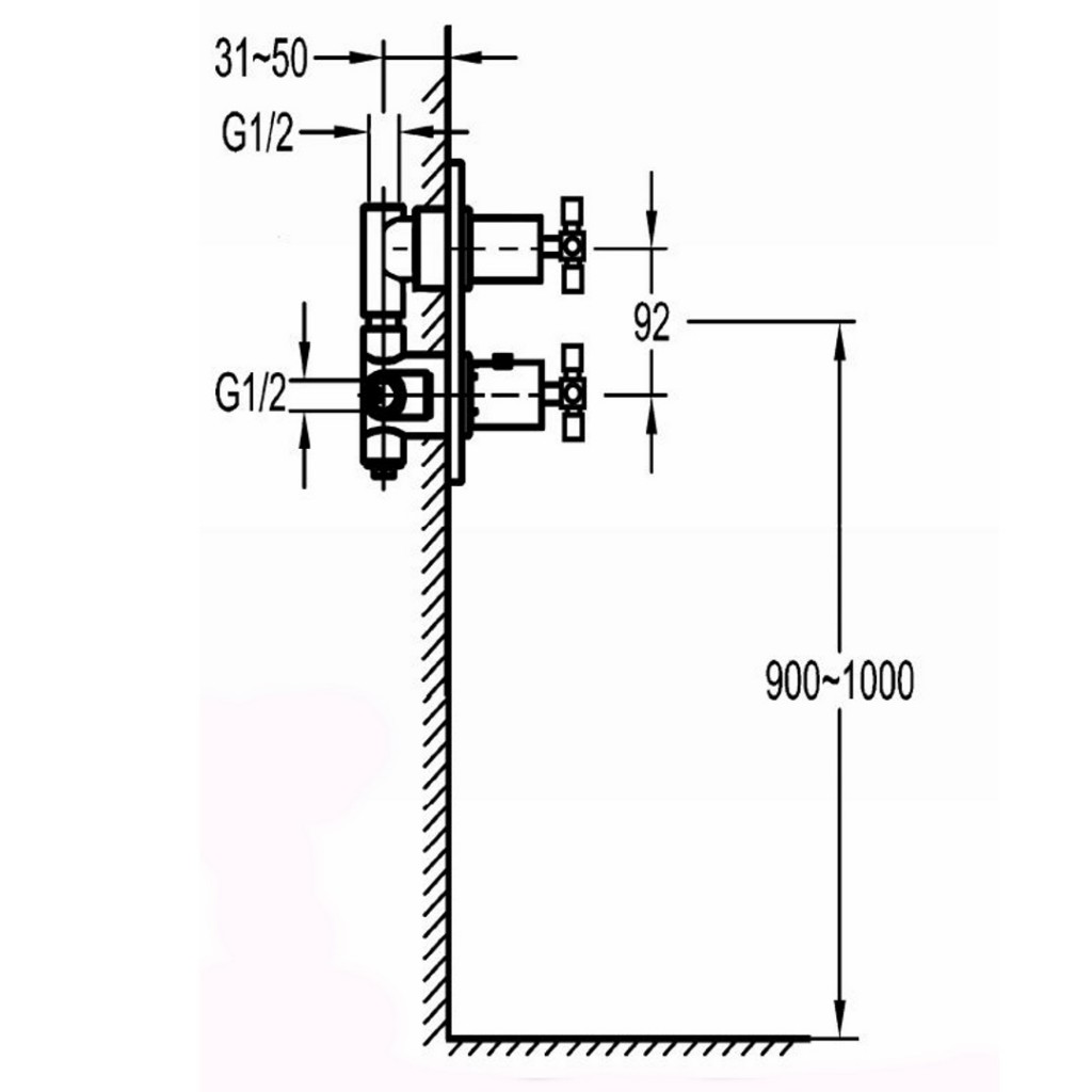 Siadaw Mini Cross Concealed Thermostatic 1 Way Shower Valve 100588