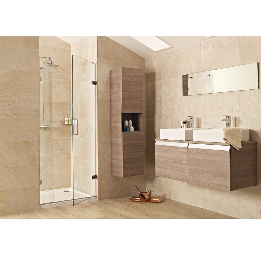 Roman Showers Liberty Hinged Door with One In-Line Panel and Side Panel