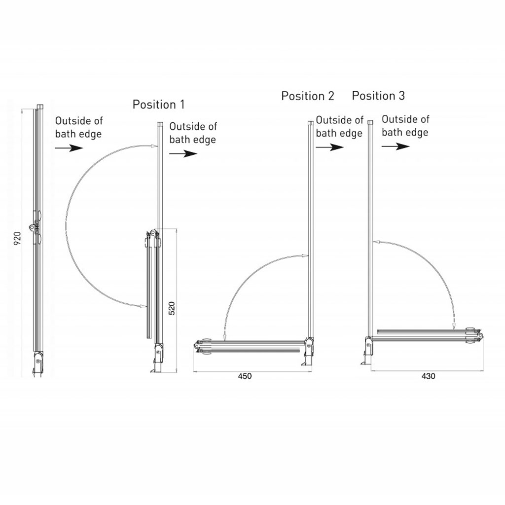X Roman Showers Embrace Bath Screen - Inward and Outward Opening