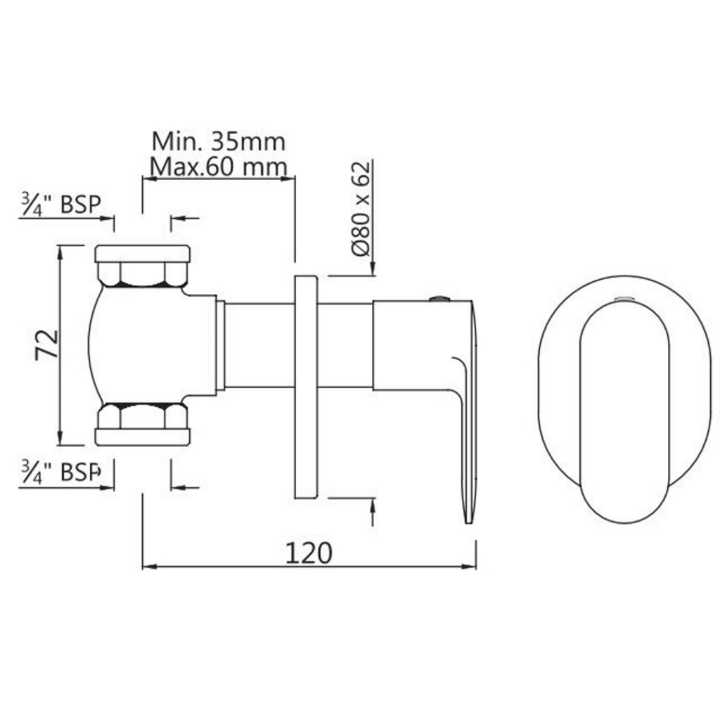X Jaquar Opal Prime Wall Mounted Stop Valve OPP-CHR-15089PM
