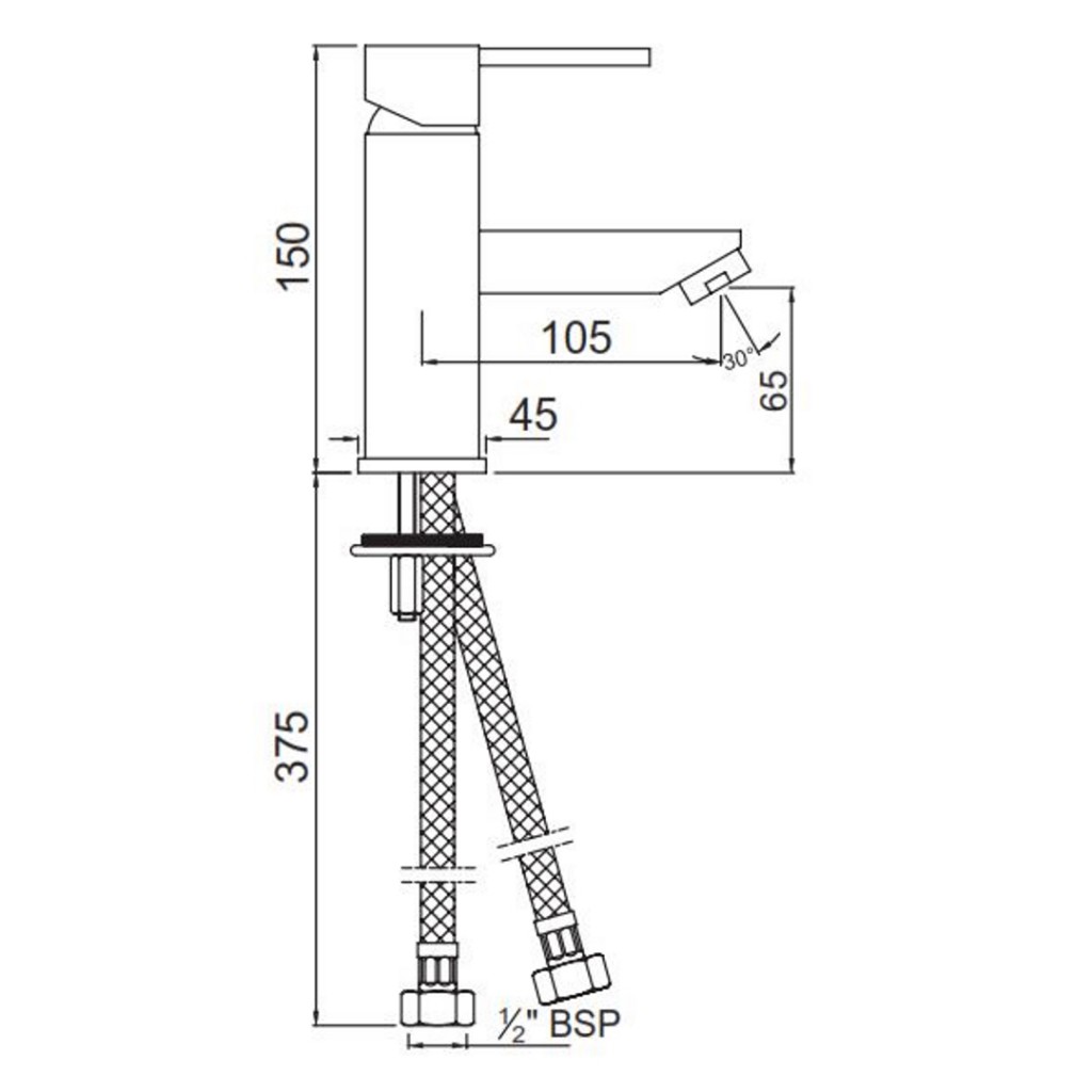 X Jaquar DArc Mono Basin Mixer With Click Clack Waste DRC-CHR-37011BCLW