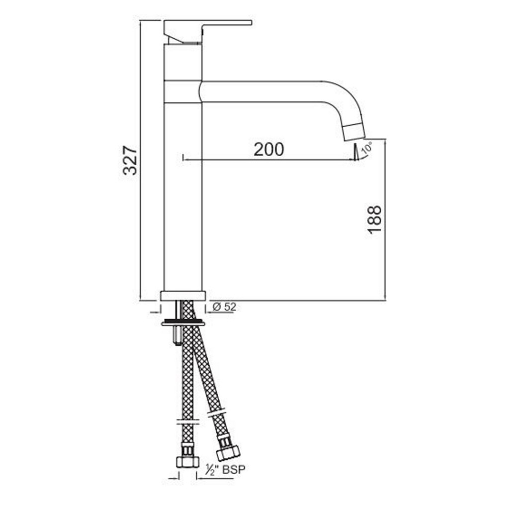 X Jaquar Fusion Swivel Spout Extended Mono Basin Mixer FUS-CHR-29009B