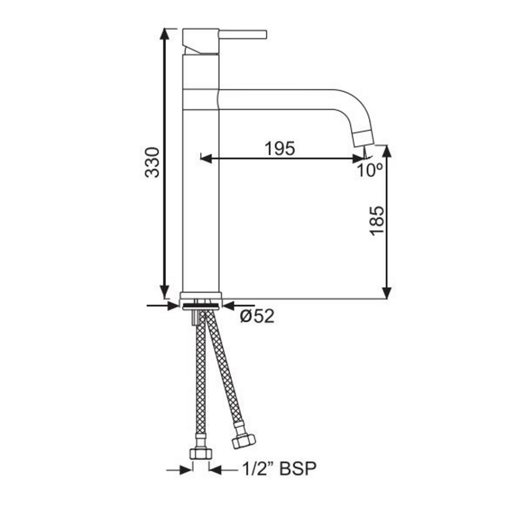 X Jaquar Florentine Swivel Spout Extended Mono Basin Mixer FLR-CHR-5009B