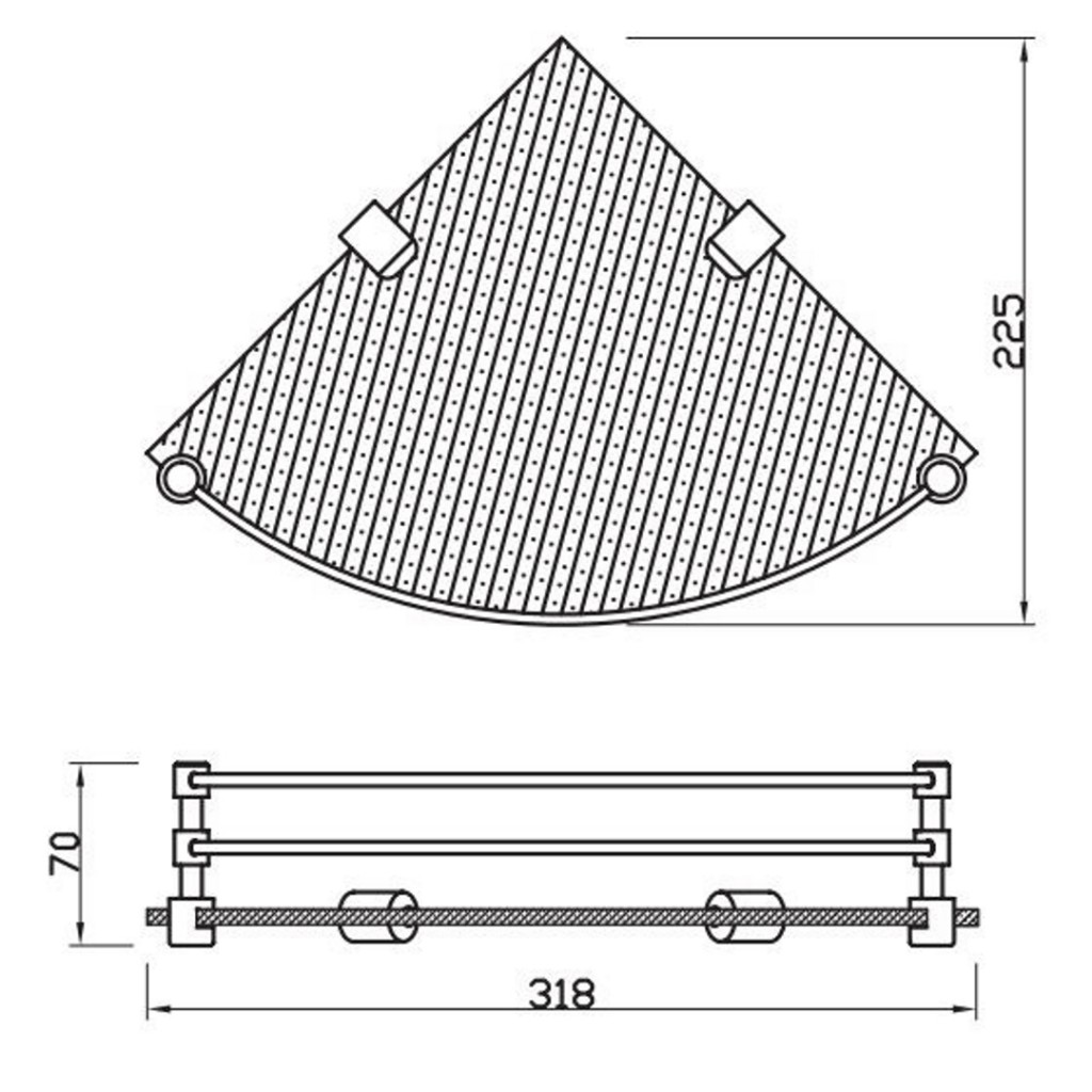 Jaquar Continental Gallery Corner Glass Shelf ACN-CHR-1173