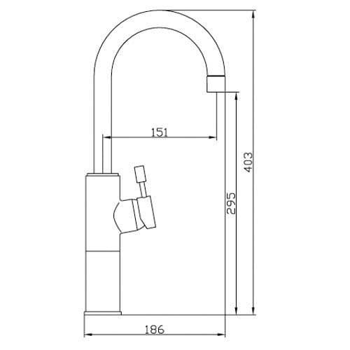 Mayfair Series F Side Lever Mono Basin SFL021