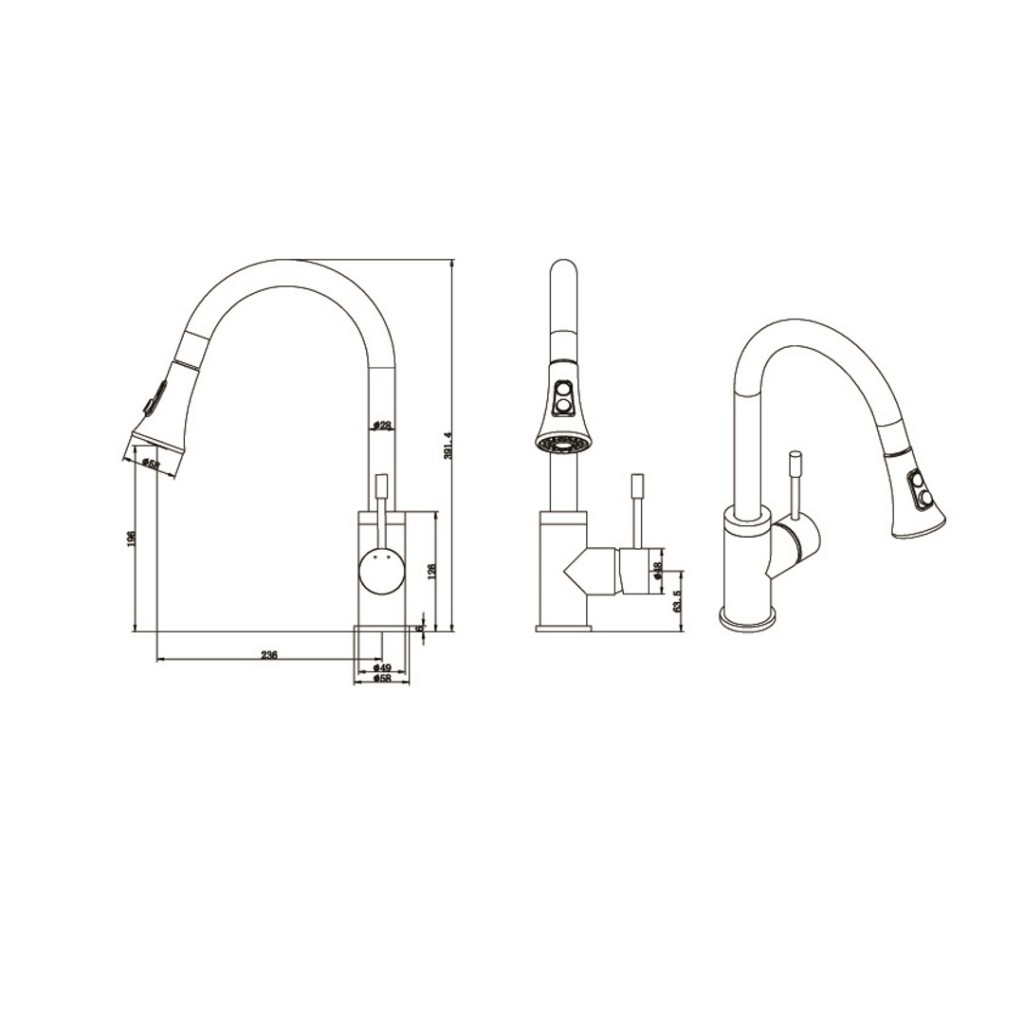 Mayfair Shine Sink Mixer Tap with Pull Out Nozzle KIT167