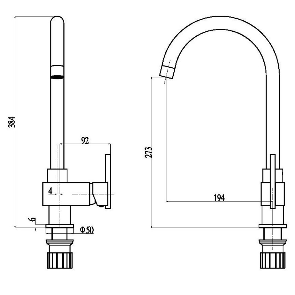 Mayfair Capri Chrome-Black Kitchen Sink Mixer KIT283