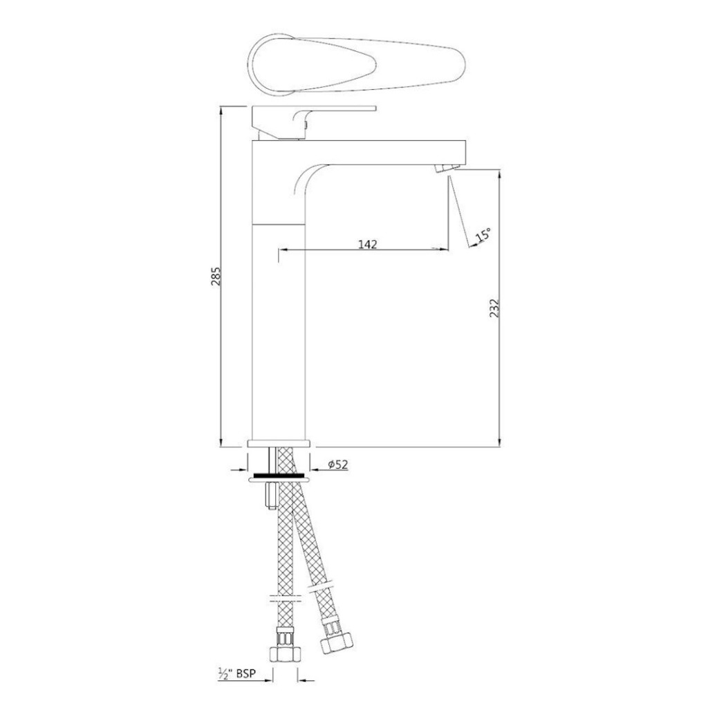 Jaquar Vignette Prime Single Lever Tall Basin Mixer VGP-ACR-81005NB