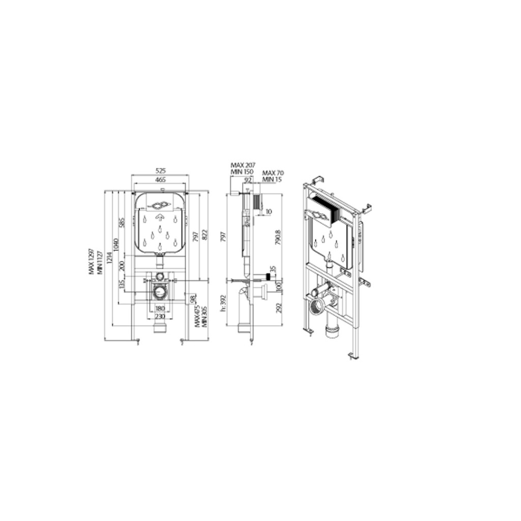 Creavit Moon Combined Bidet - Wall Hung Pan M0320.00000