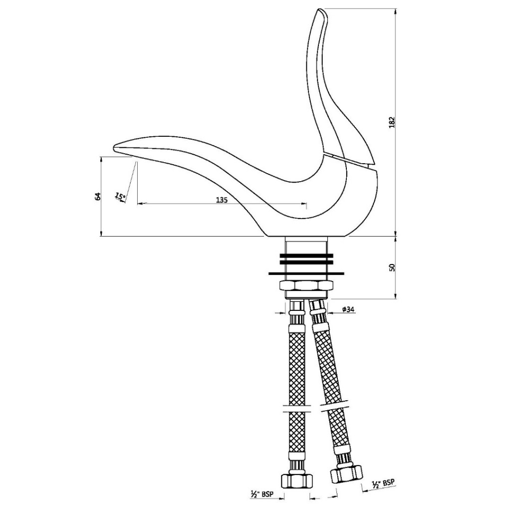 X Jaquar Artize Tailwater Single Lever Mono Basin Mixer TWR-CHR-75011BCLW