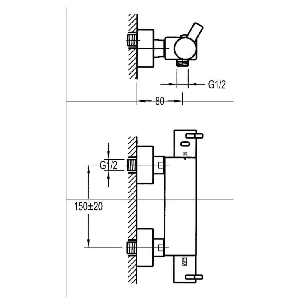 Siadaw Casella Exposed Thermostatic Bar Shower Valve 100548