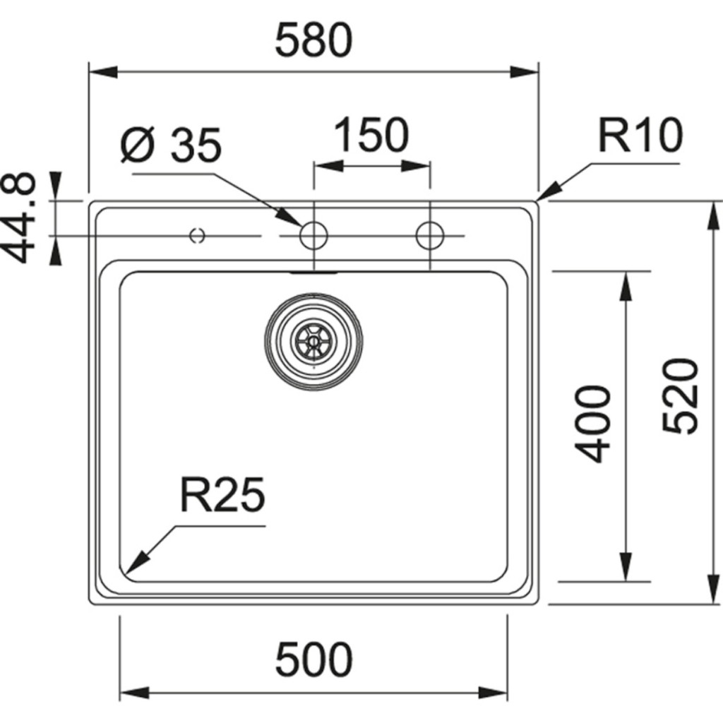 Franke Mythos MYX 210 55 Stainless Steel Inset Sink
