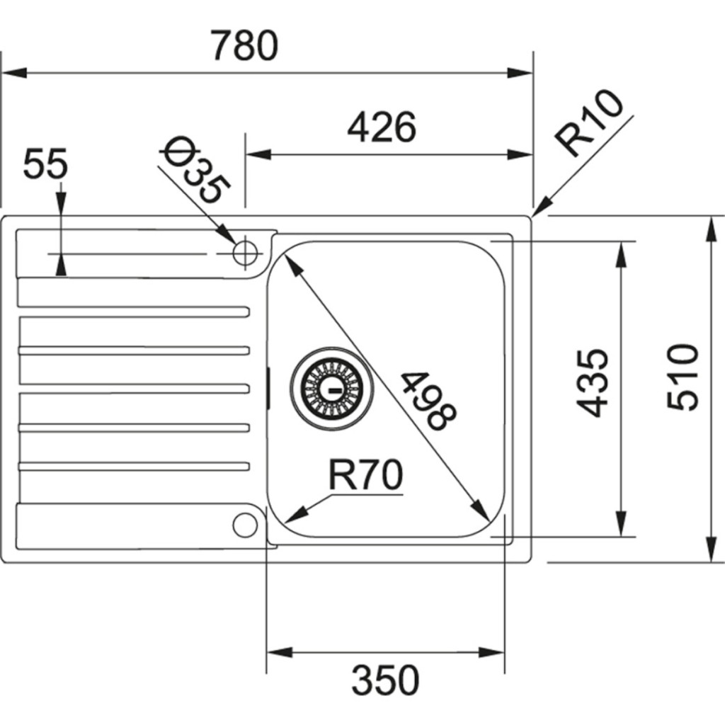 Franke Argos AGX 611-78 Stainless Steel Inset Sink