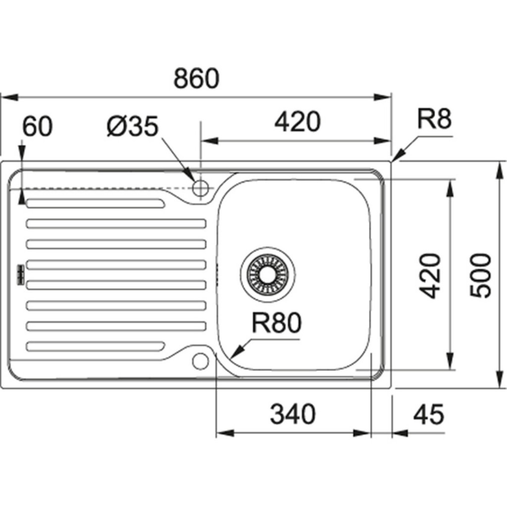 Franke Antea AZN 611-86 Stainless Steel Inset Sink