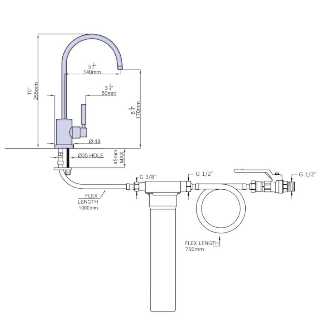 Perrin and Rowe Juliet Mini Filtration Tap 1601