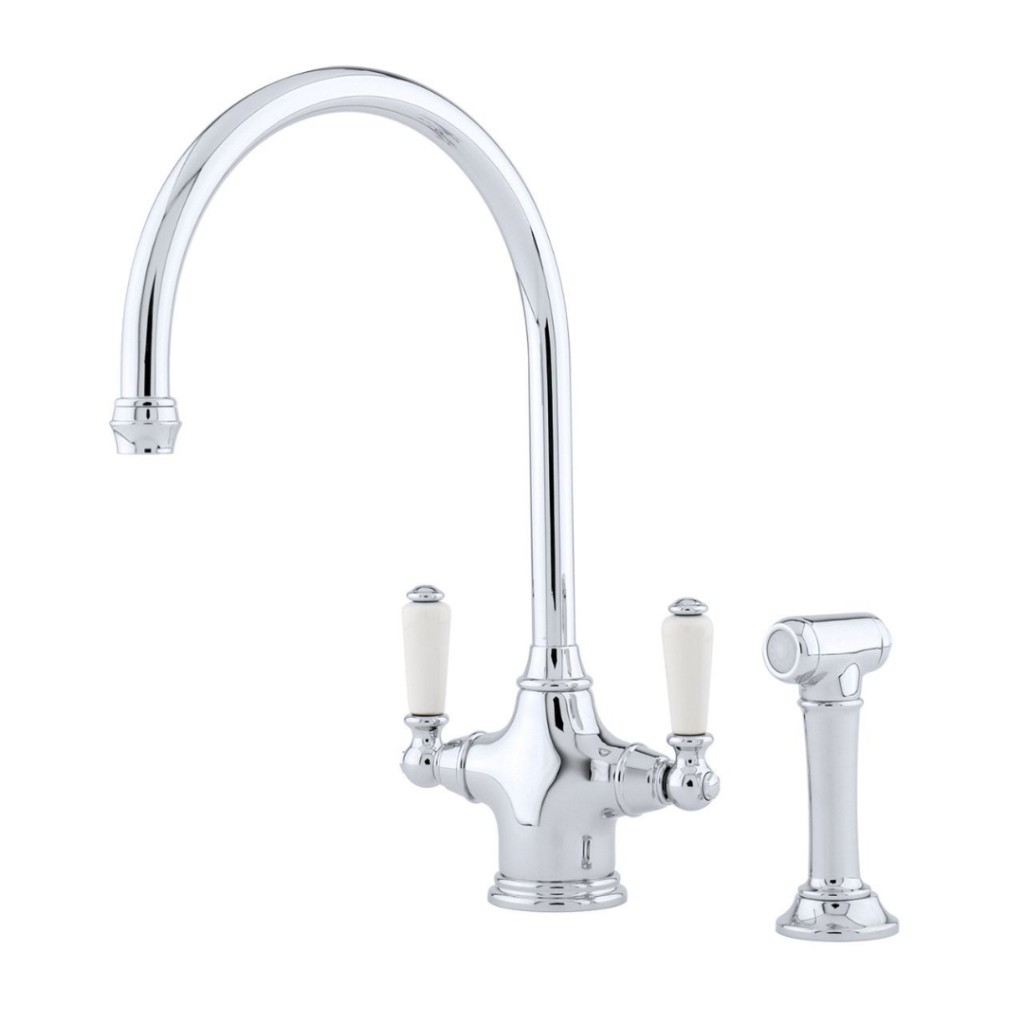 Perrin and Rowe Phoenician Twin Lever Sink Mixer with Rinse 4360