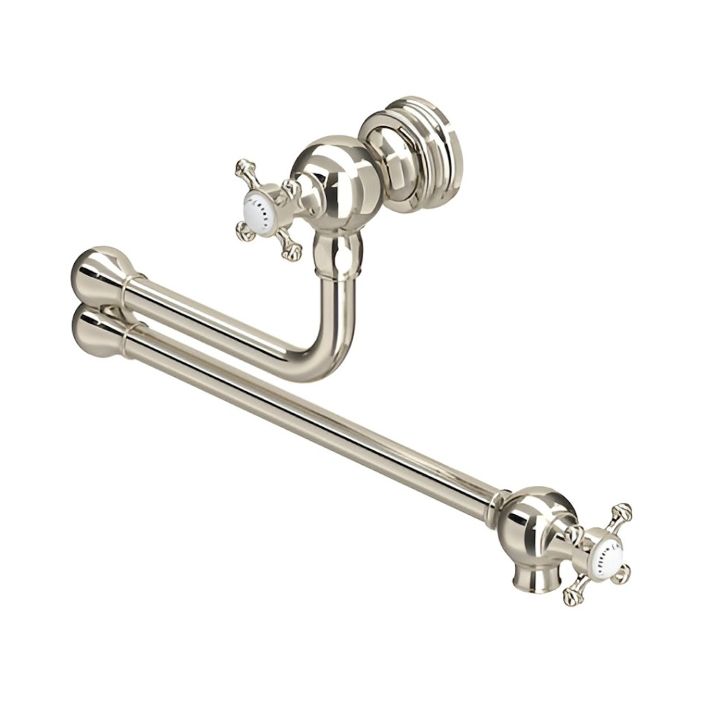 Perrin and Rowe Provence Pot Filler with Crosstop Handles 4798