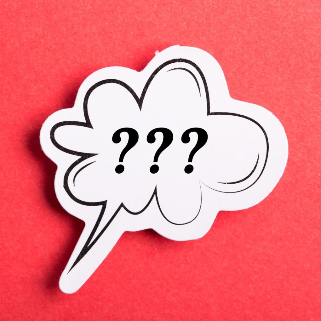 3 question marks in a think bubble for questions pertaining to the solar water heating 